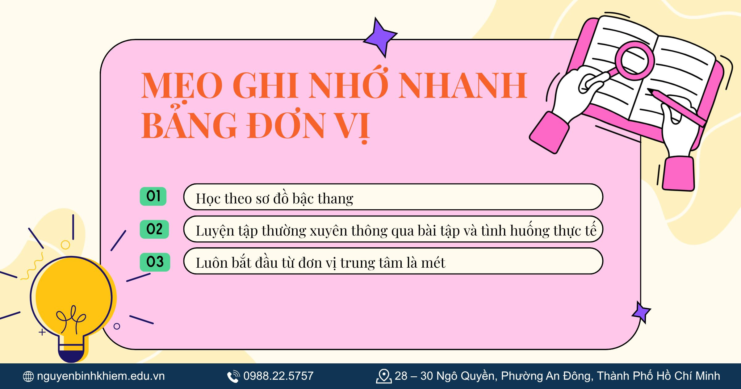 Mẹo ghi nhớ nhanh bảng đơn vị