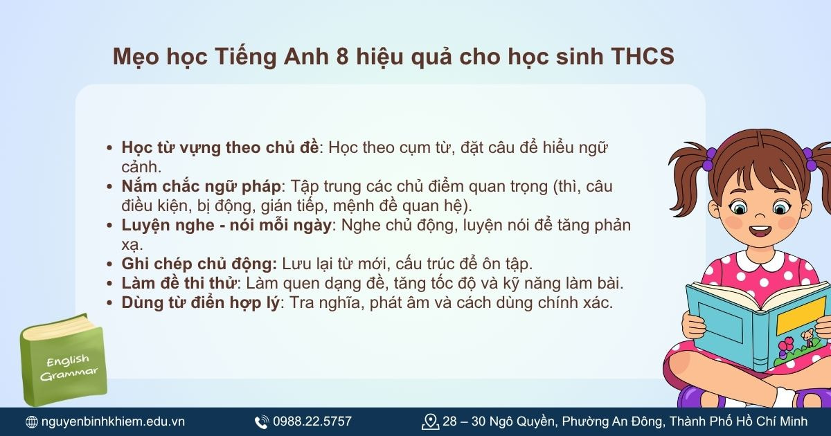 Mẹo học Tiếng Anh 8 hiệu quả cho học sinh THCS