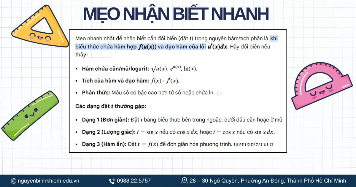 Mẹo nhận biết nhanh khi nào cần đổi biến
