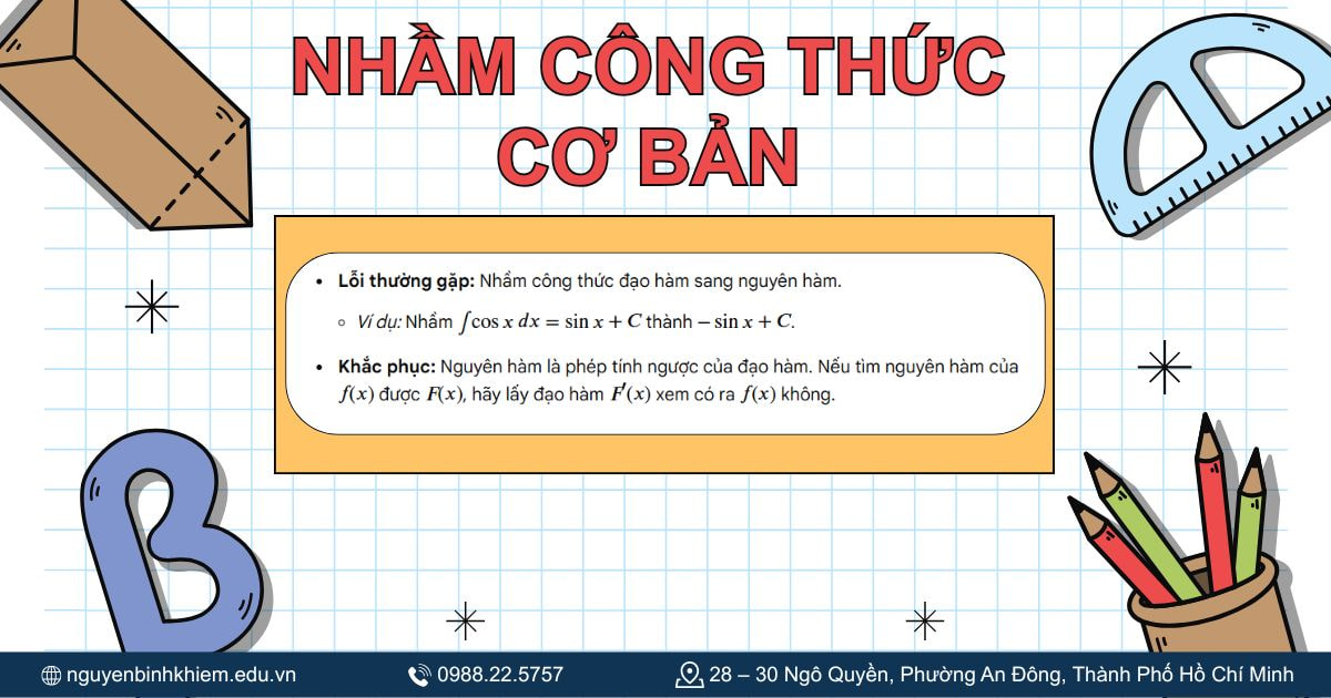 Nhầm công thức cơ bản