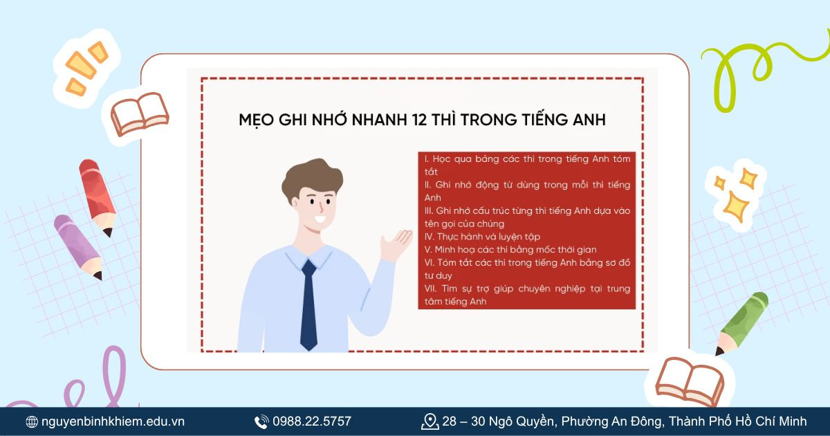 Nhớ động từ dùng trong các thì trong tiếng Anh