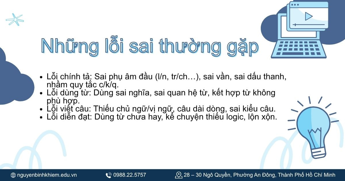 Những lỗi sai thường gặp