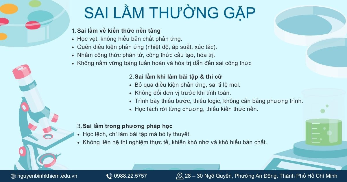 Những sai lầm thường gặp khi học Hóa.