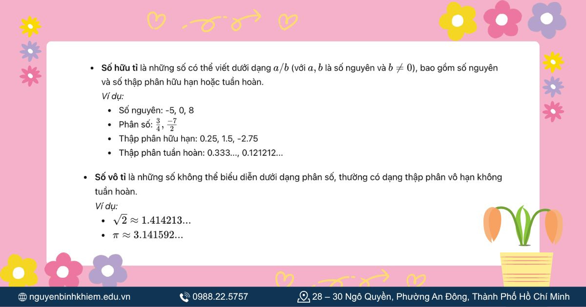 Phân biệt số hữu tỉ và số vô tỉ trong tập số thực