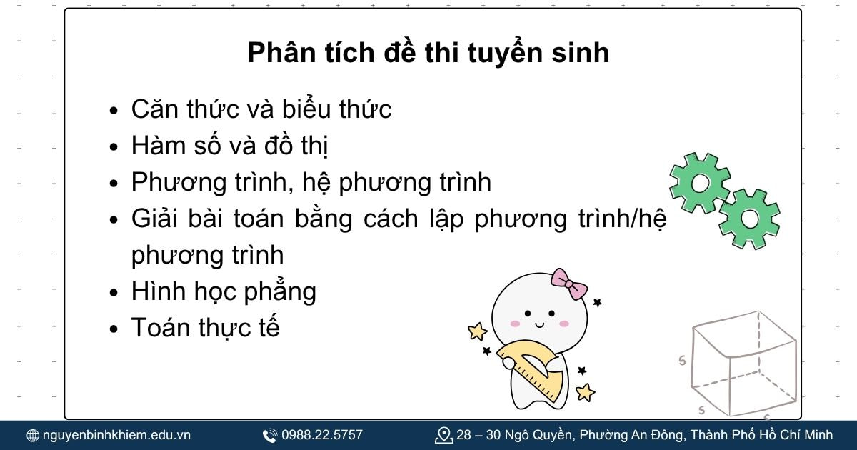 Phân tích đề thi tuyển sinh 10 môn Toán