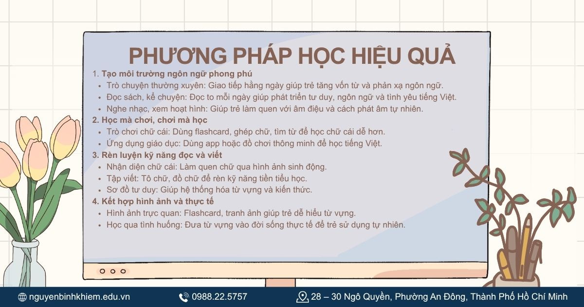 Phương pháp giúp bé học tiếng Việt hiệu quả