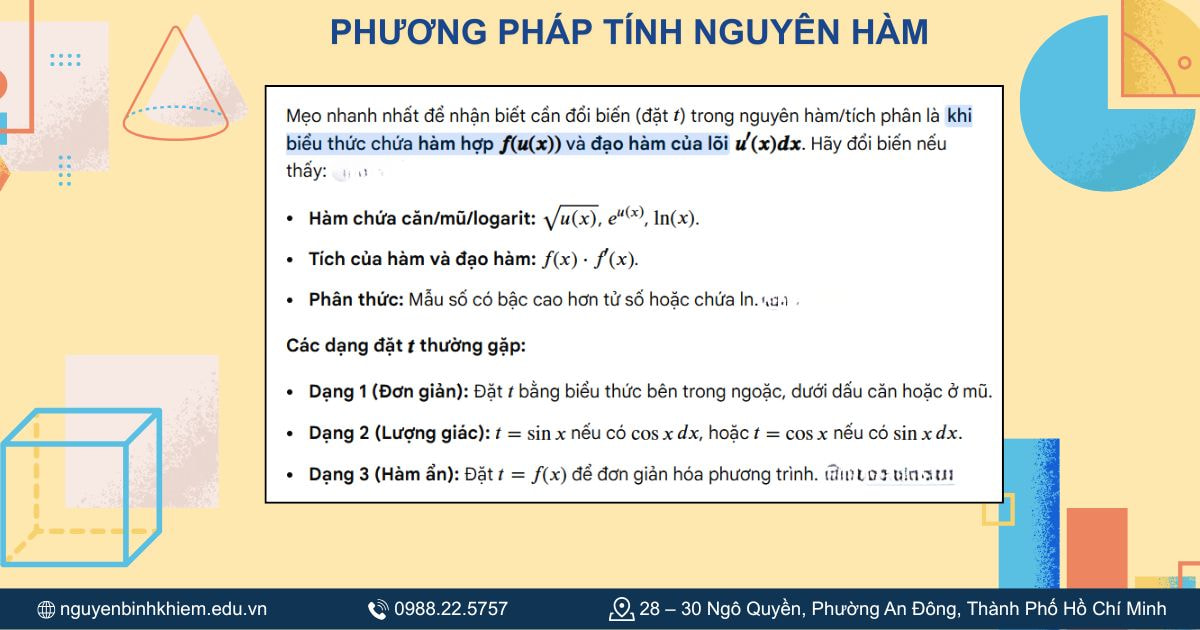 Phương pháp tính nguyên hàm hàm số lượng giác