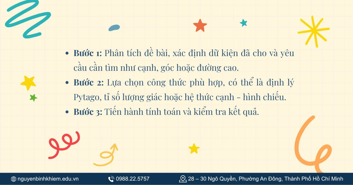 Phương pháp vận dụng hệ thức lượng trong tam giác vuông trong giải bài tập