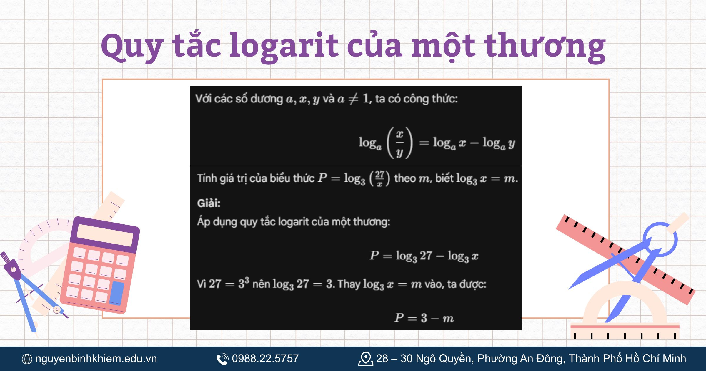 Quy tắc logarit của một thương
