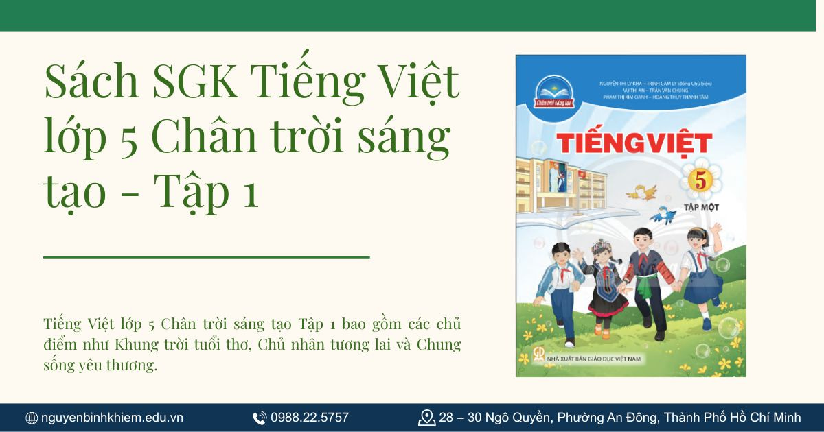 Sách SGK Tiếng Việt lớp 5 Chân trời sáng tạo - Tập 1
