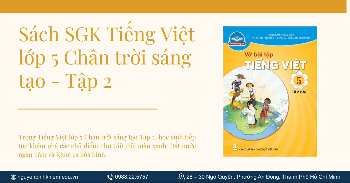Sách SGK Tiếng Việt lớp 5 Chân trời sáng tạo - Tập 2