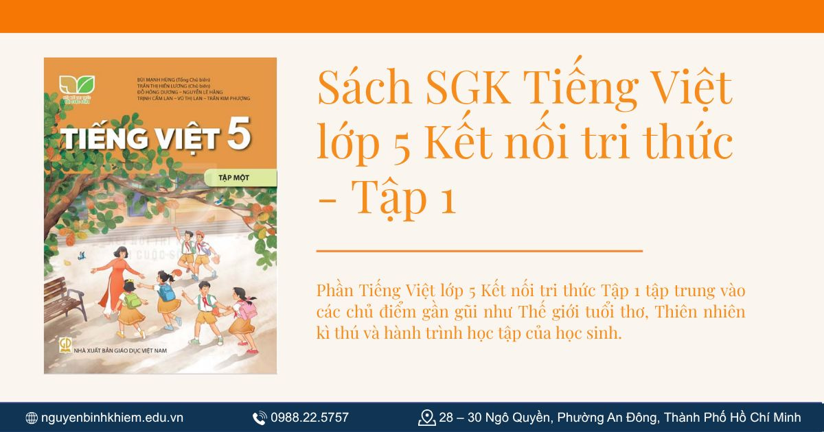 Sách SGK Tiếng Việt lớp 5 Kết nối tri thức - Tập 1