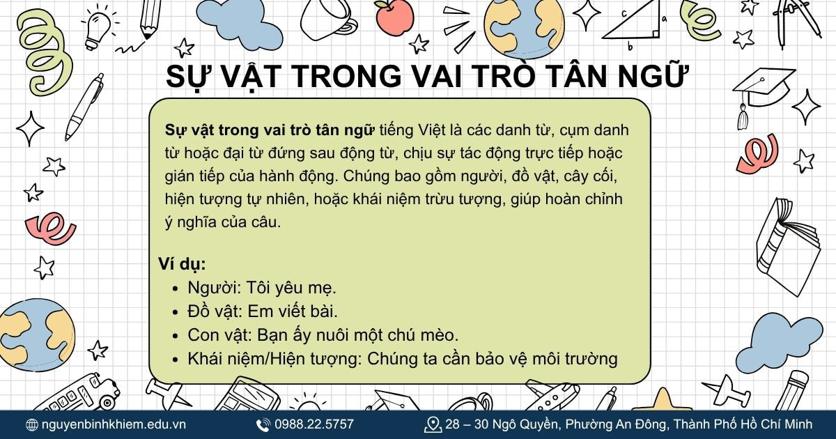 Sự vật trong vai trò tân ngữ