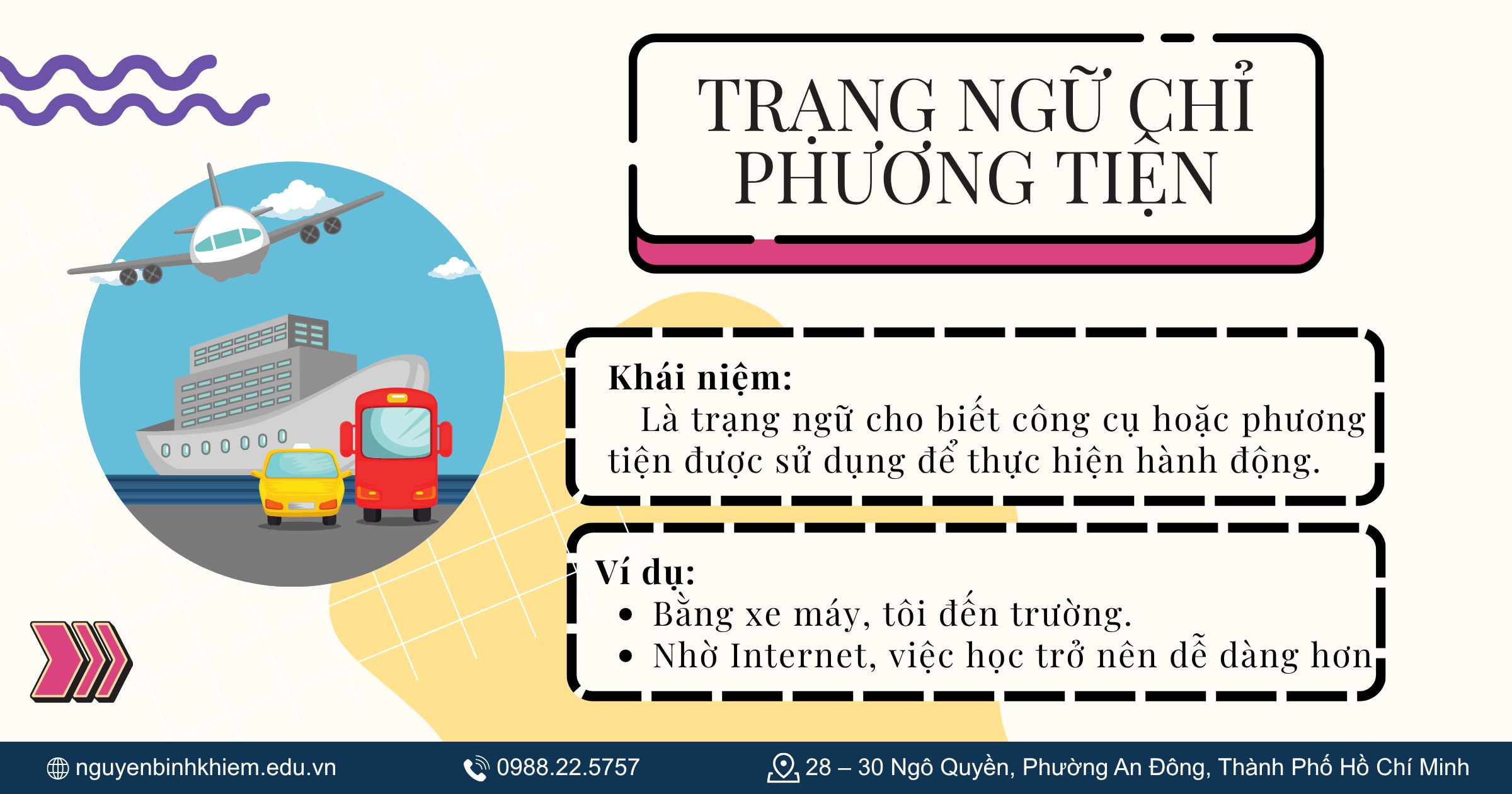 Trạng ngữ chỉ phương tiện