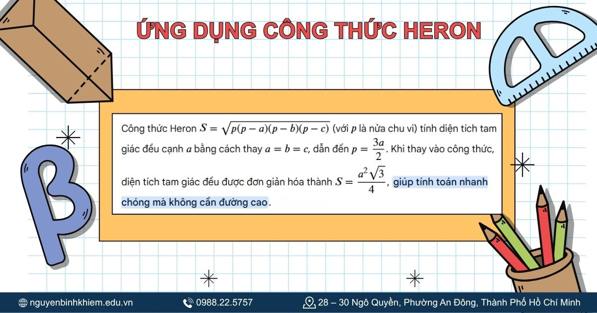 Ứng dụng công thức Heron