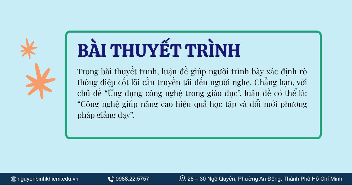 Ví dụ trong bài thuyết trình