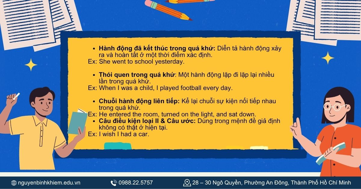 cách dùng của thì quá khứ đơn