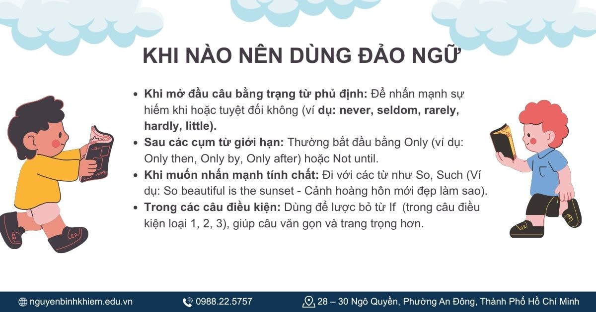 Khi nào nên dùng đảo ngữ