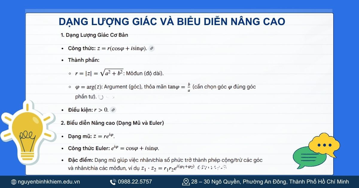Dạng lượng giác và biểu diễn nâng cao 
