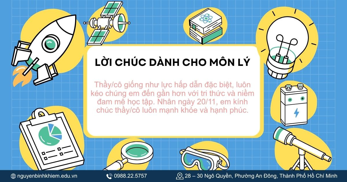 Lời chúc 20_11 dành cho giáo viên môn Lý.