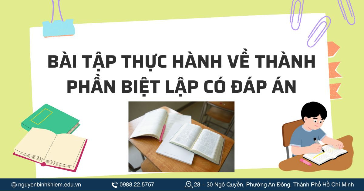 Bài tập thực hành về thành phần biệt lập có đáp án