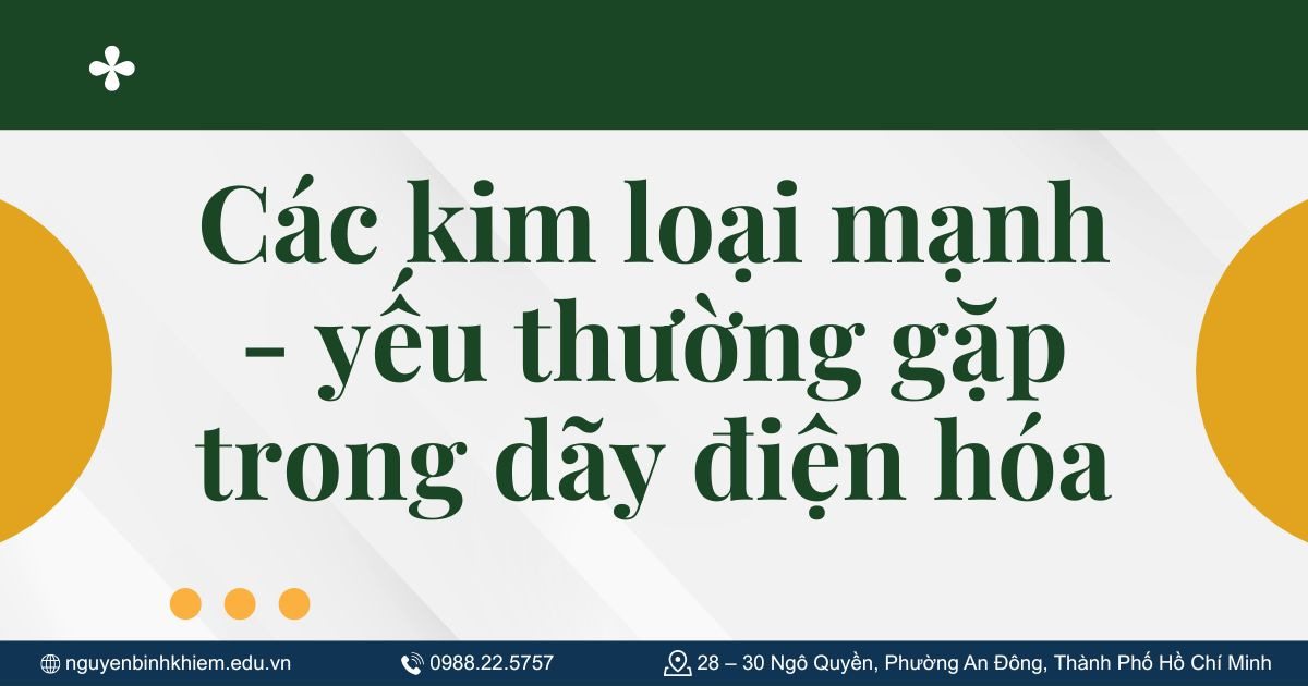 Các kim loại mạnh - yếu thường gặp trong dãy điện hóa