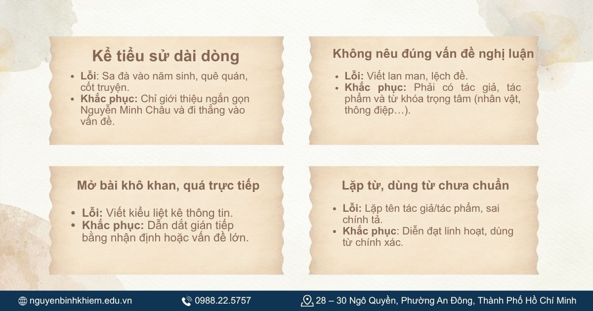 Các lỗi thường gặp