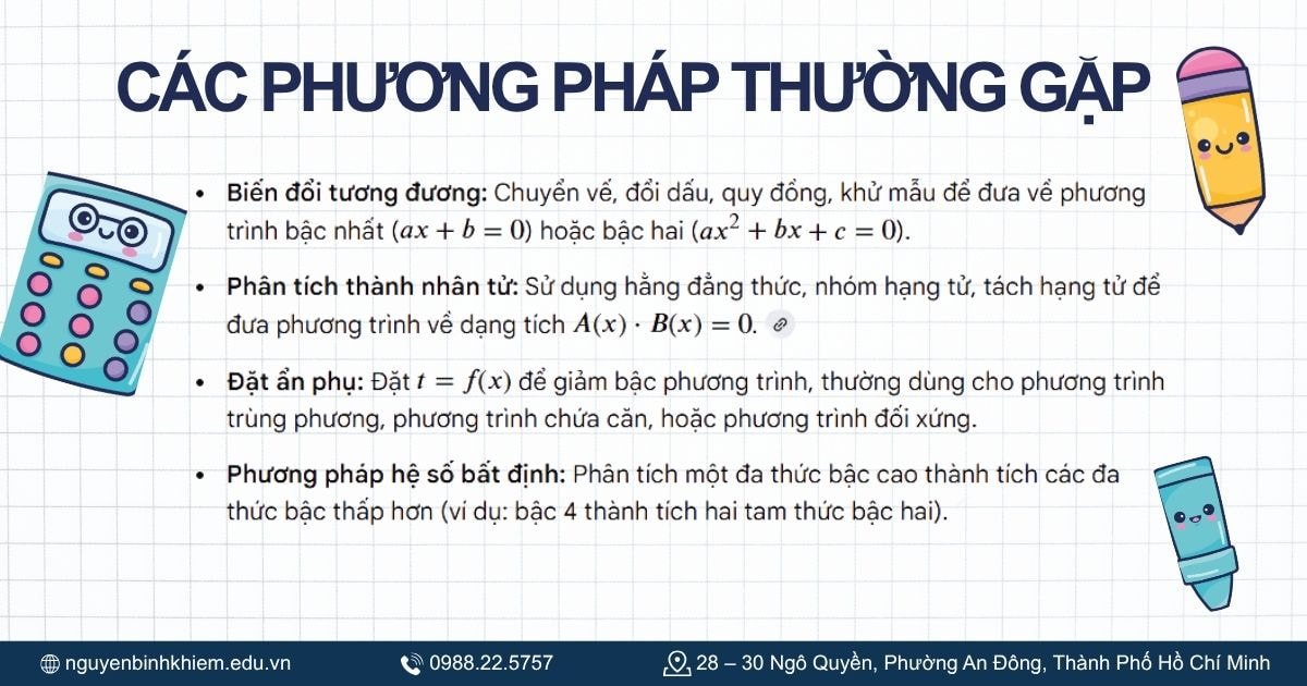 Các phương pháp thường gặp.