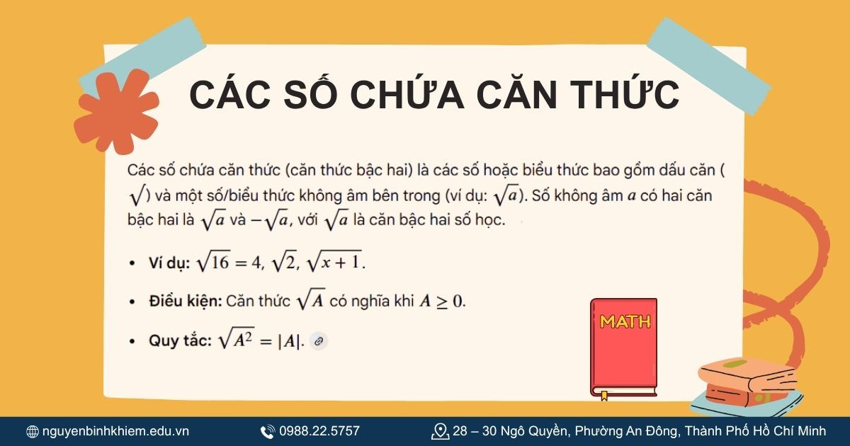 Các số chứa căn thức