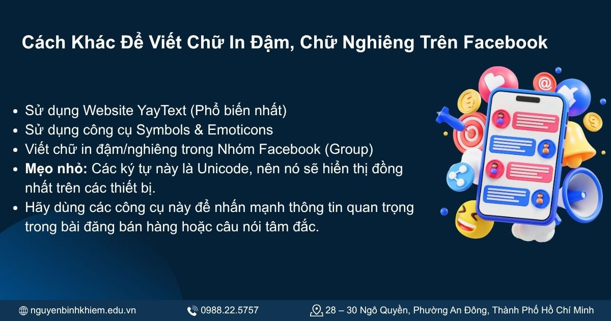 Cách Khác Để Viết Chữ In Đậm, Chữ Nghiêng Trên Facebook
