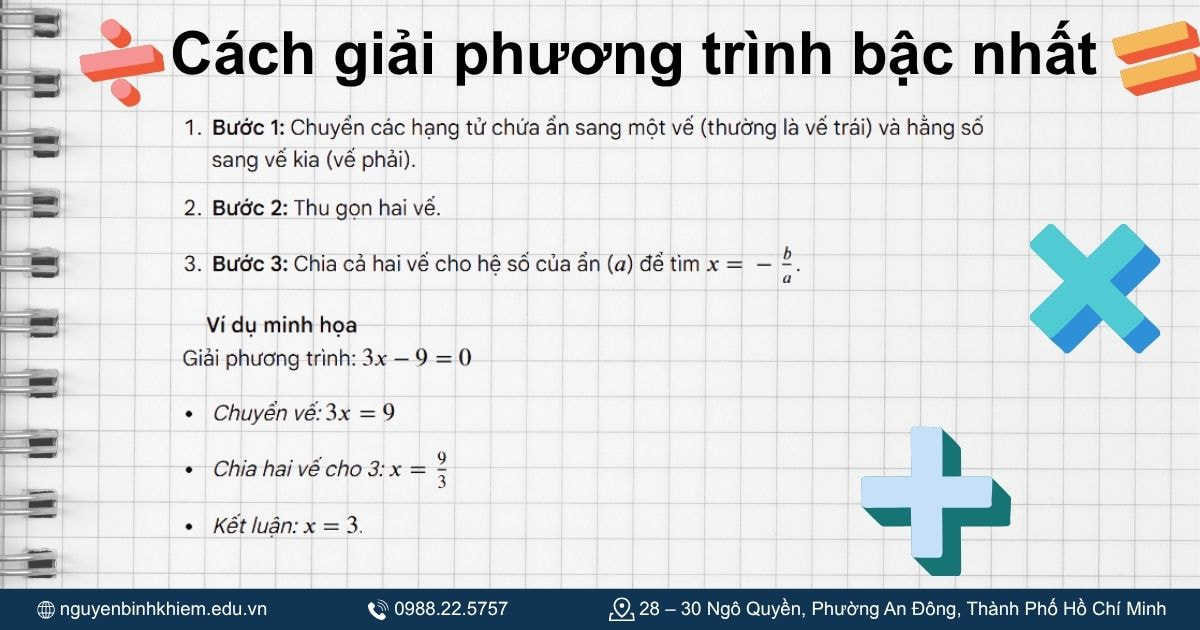 Cách giải phương trình bậc nhất