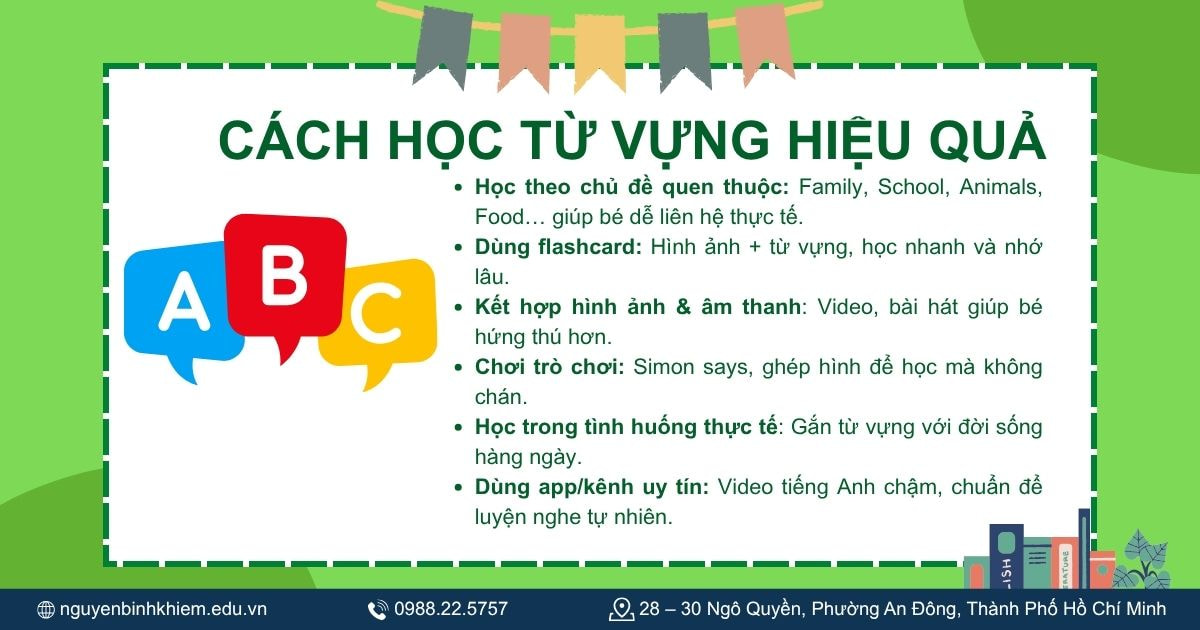 Cách học từ vựng tiếng Anh lớp 1 hiệu quả cho bé.