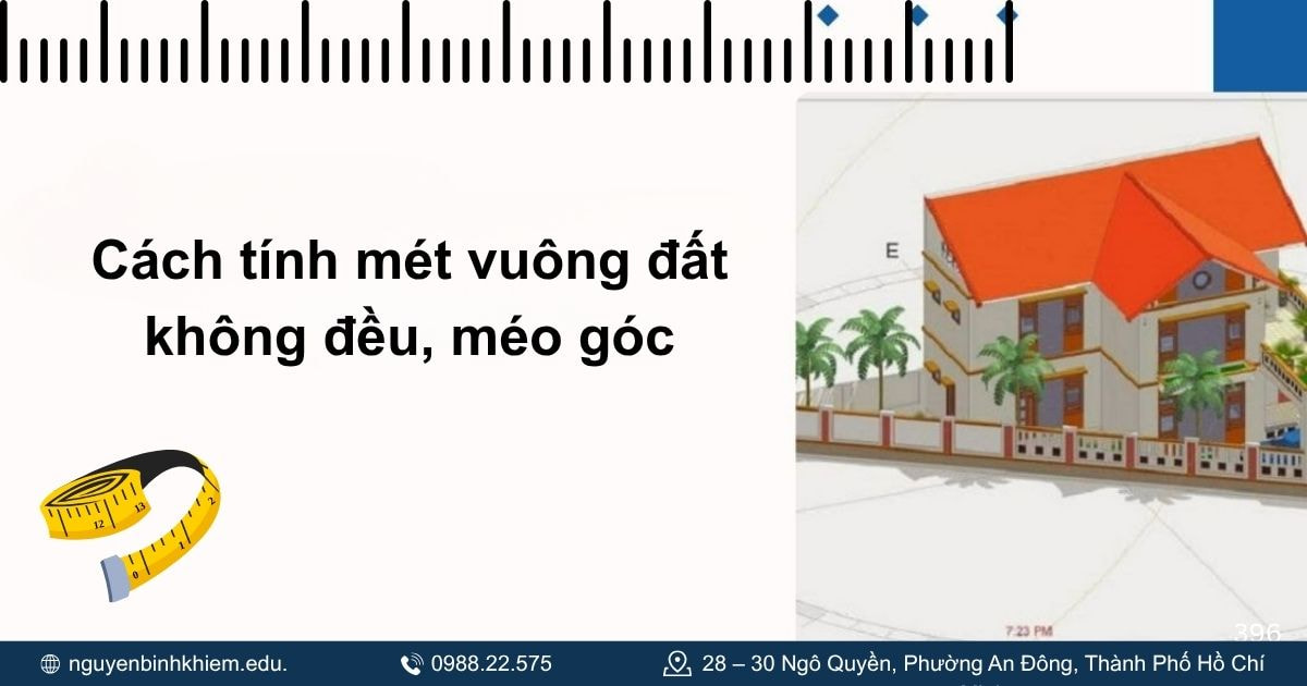 Cách tính mét vuông đất không đều, méo góc