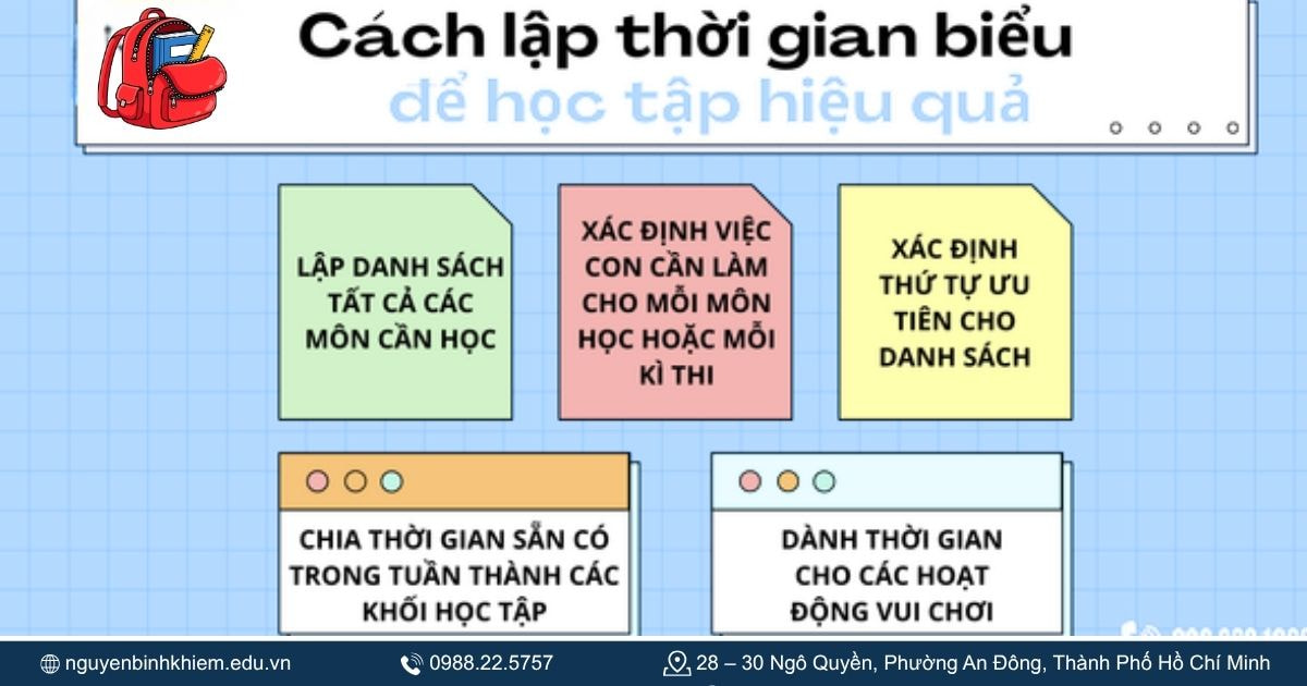 Cách xây dựng thời gian biểu học tập hiệu quả cho năm học mới
