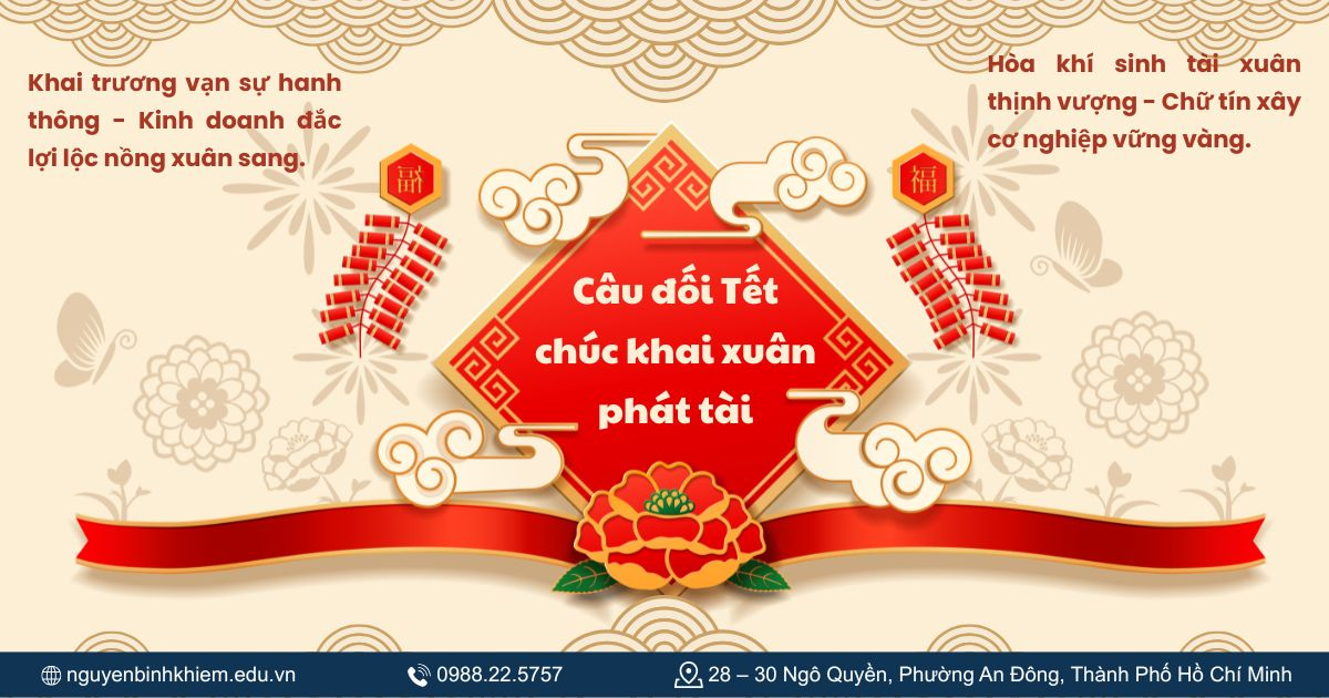Câu đối Tết chúc khai xuân kinh doanh phát tài