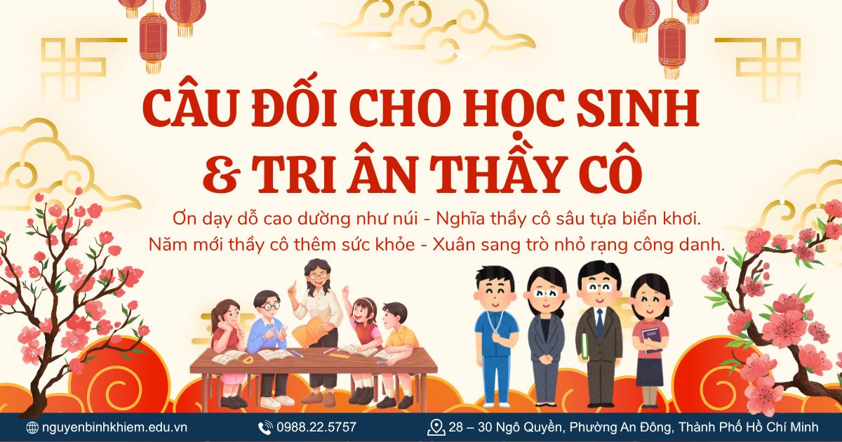 Câu đối cho học sinh & tri ân thầy cô