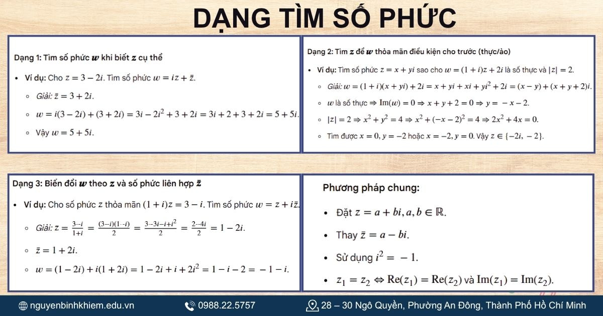 Dạng tìm số phức (ví dụ_ w = iz + z)