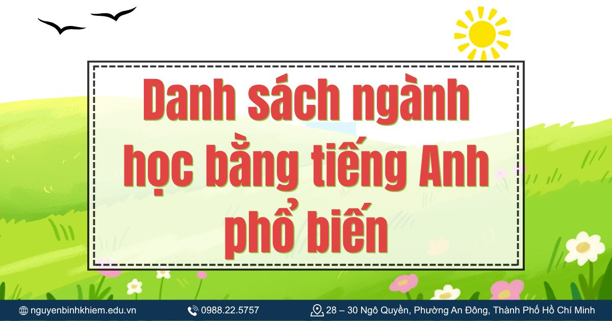 Danh sách ngành học bằng tiếng Anh phổ biến