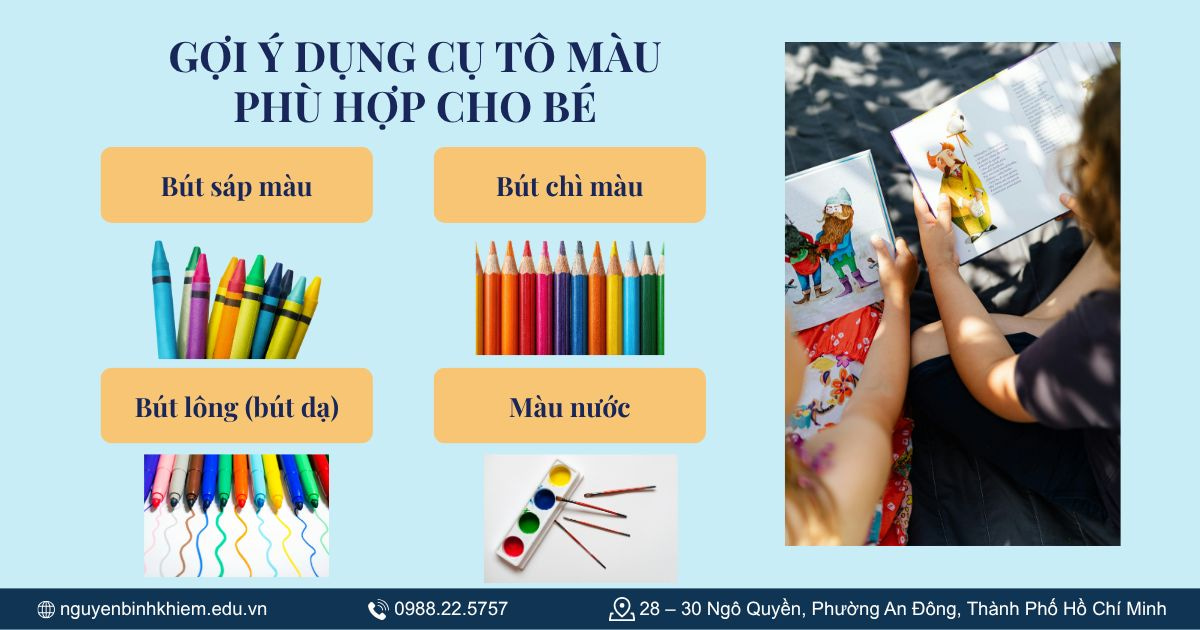 Gợi ý dụng cụ tô màu phù hợp cho bé