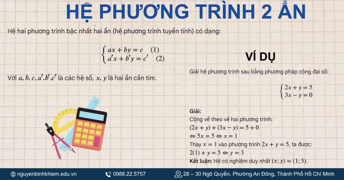 Hệ phương trình 2 ẩn (x, y)