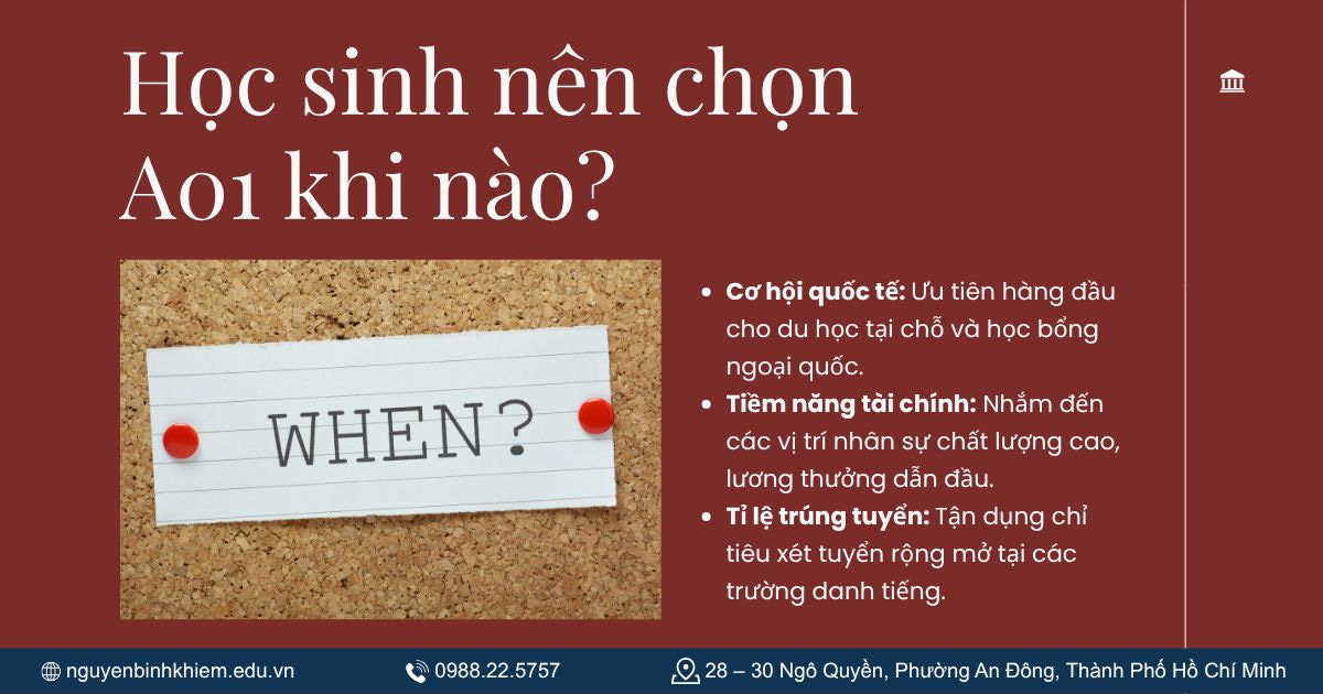 Học sinh nên chọn A01 khi nào?