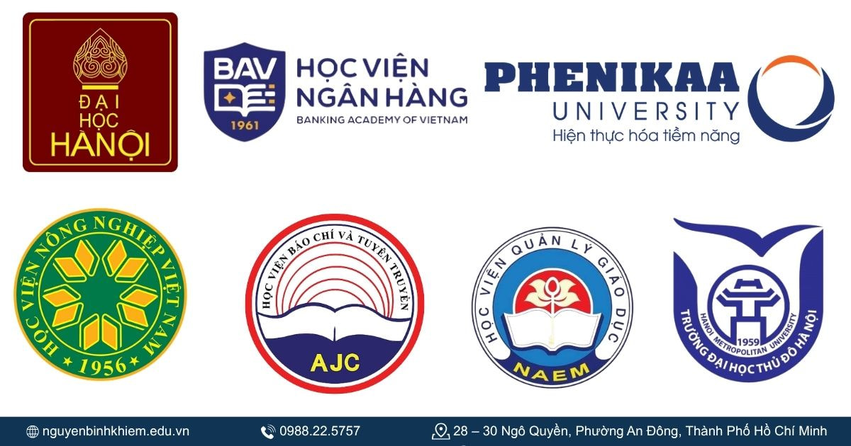 Khối D14 có những trường nào ở Hà Nội.