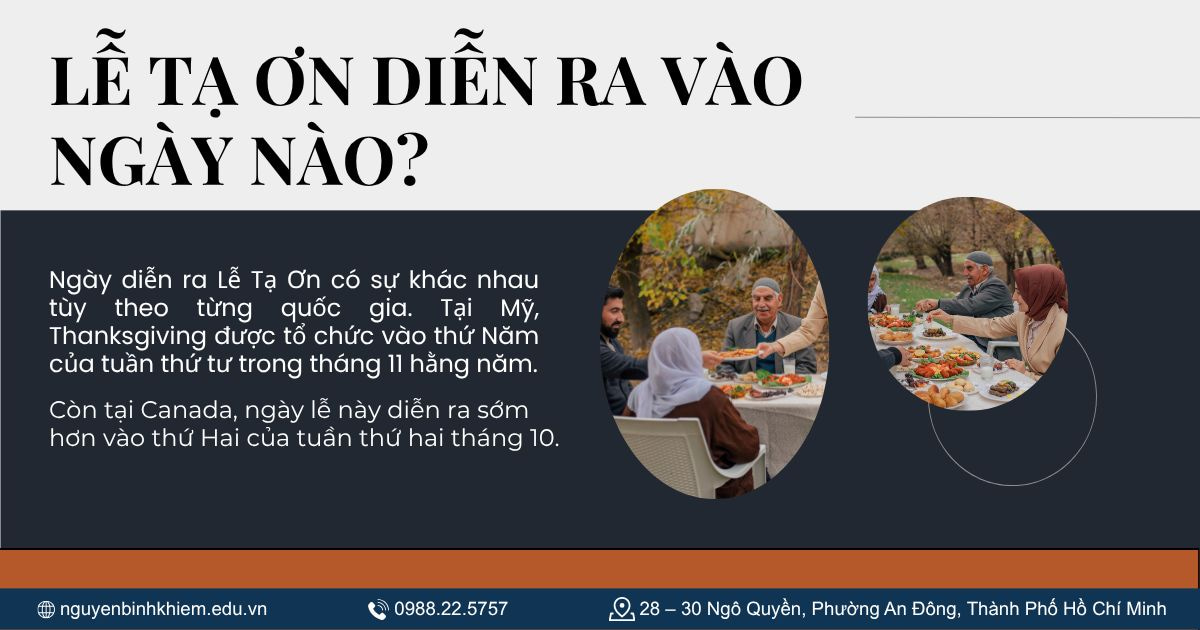 Lễ Tạ Ơn diễn ra vào ngày nào?