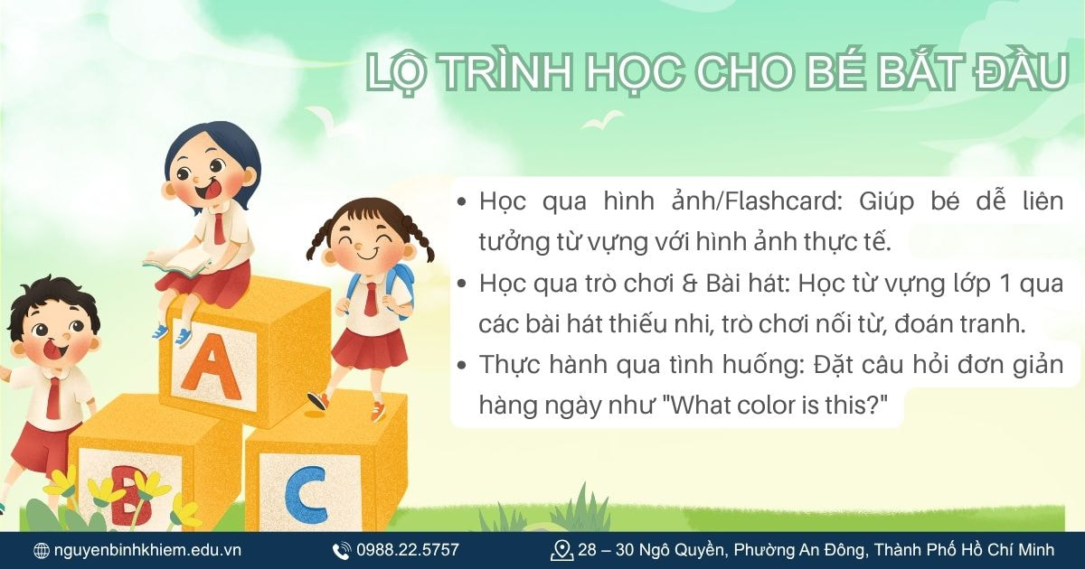 Lộ trình học từ vựng tiếng Anh lớp 1 cho bé mới bắt đầu