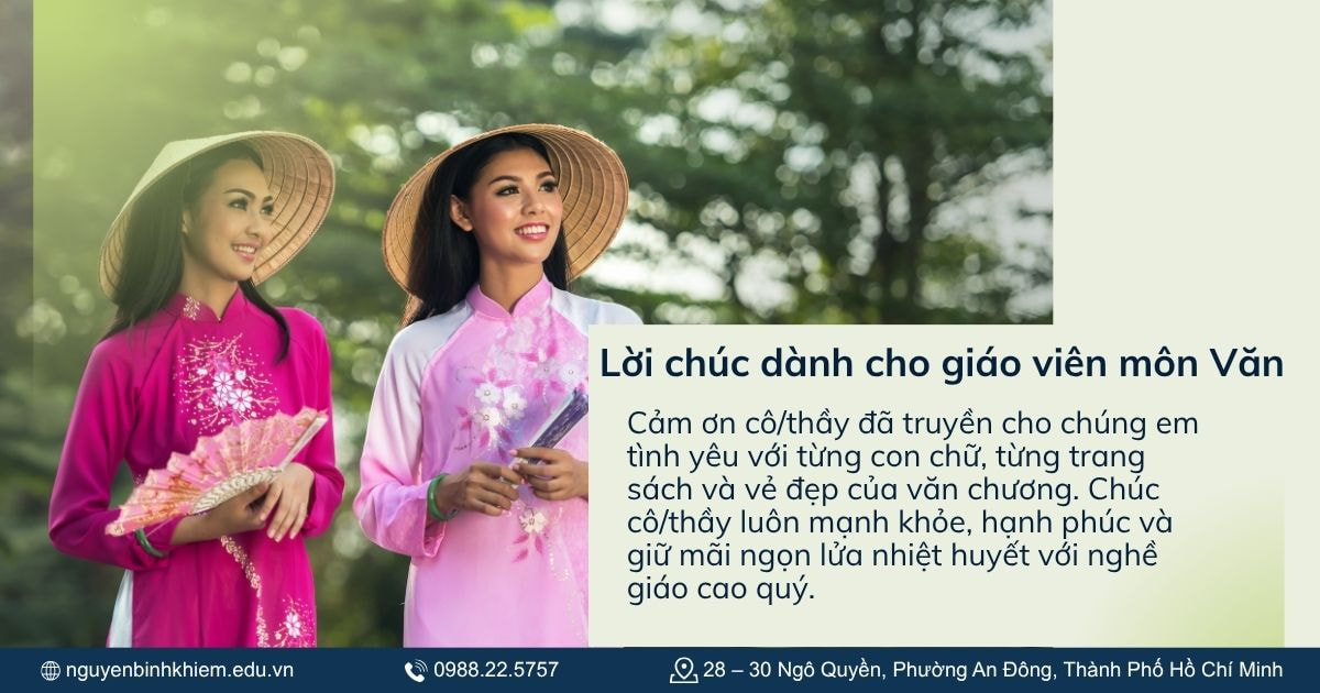Lời chúc 20_11 dành cho giáo viên môn Văn