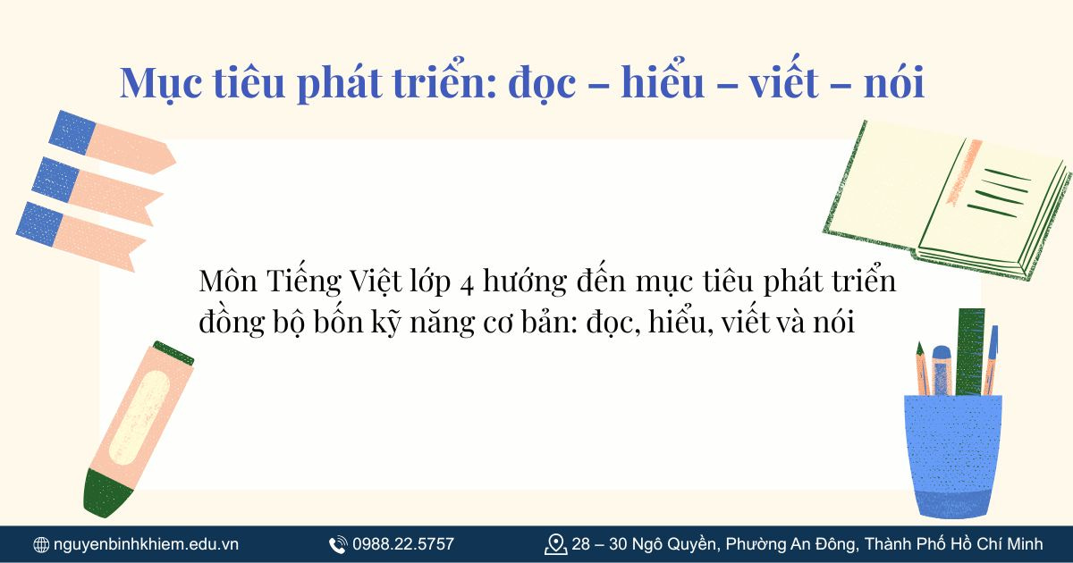 Mục tiêu phát triển: đọc – hiểu – viết – nói