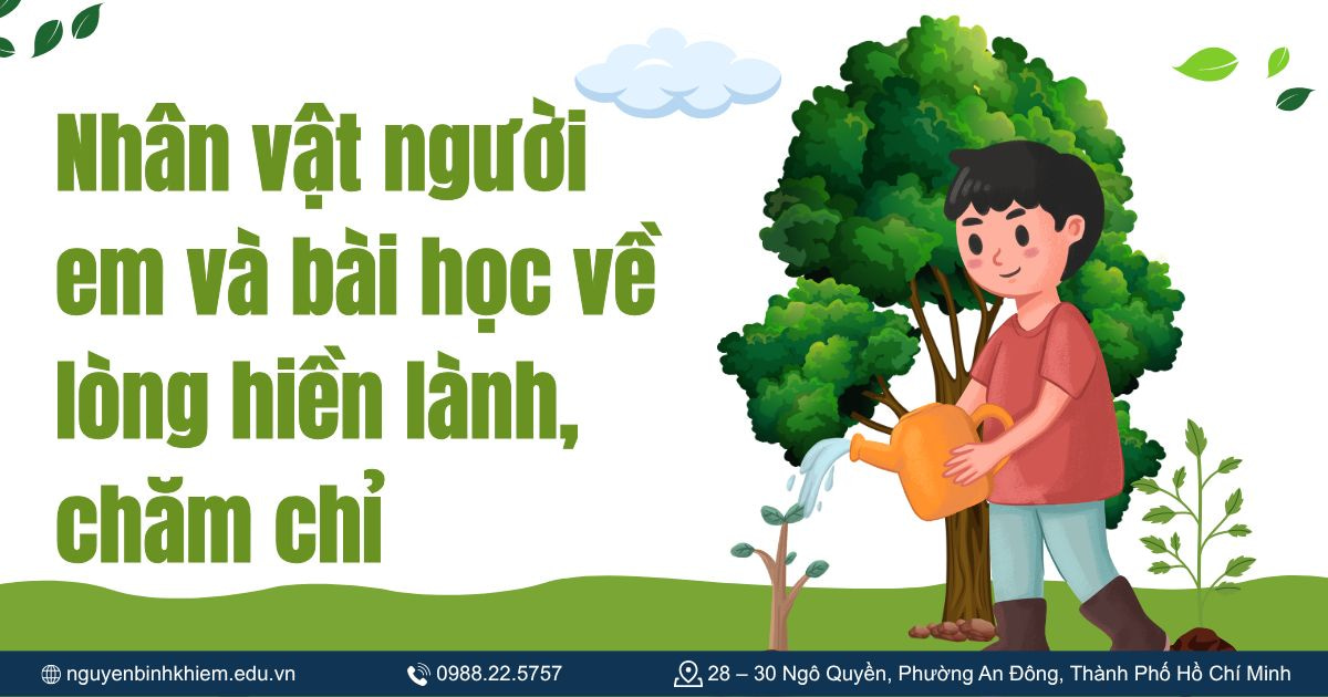 Nhân vật người em và bài học về lòng hiền lành, chăm chỉ