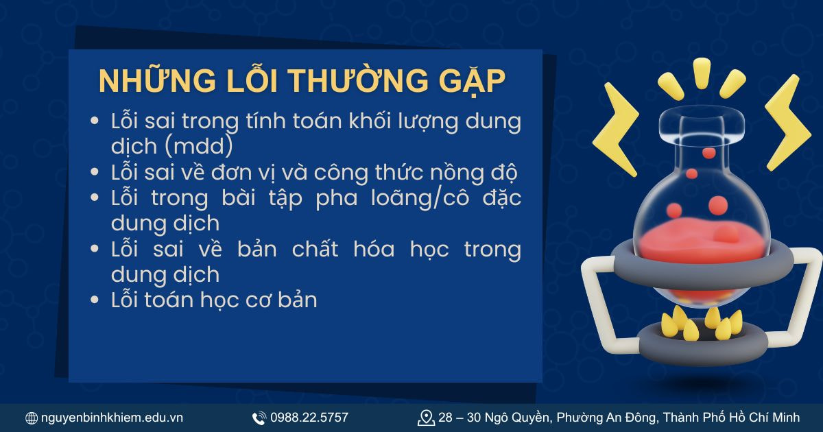 Những lỗi thường gặp khi giải bài tập dung dịch