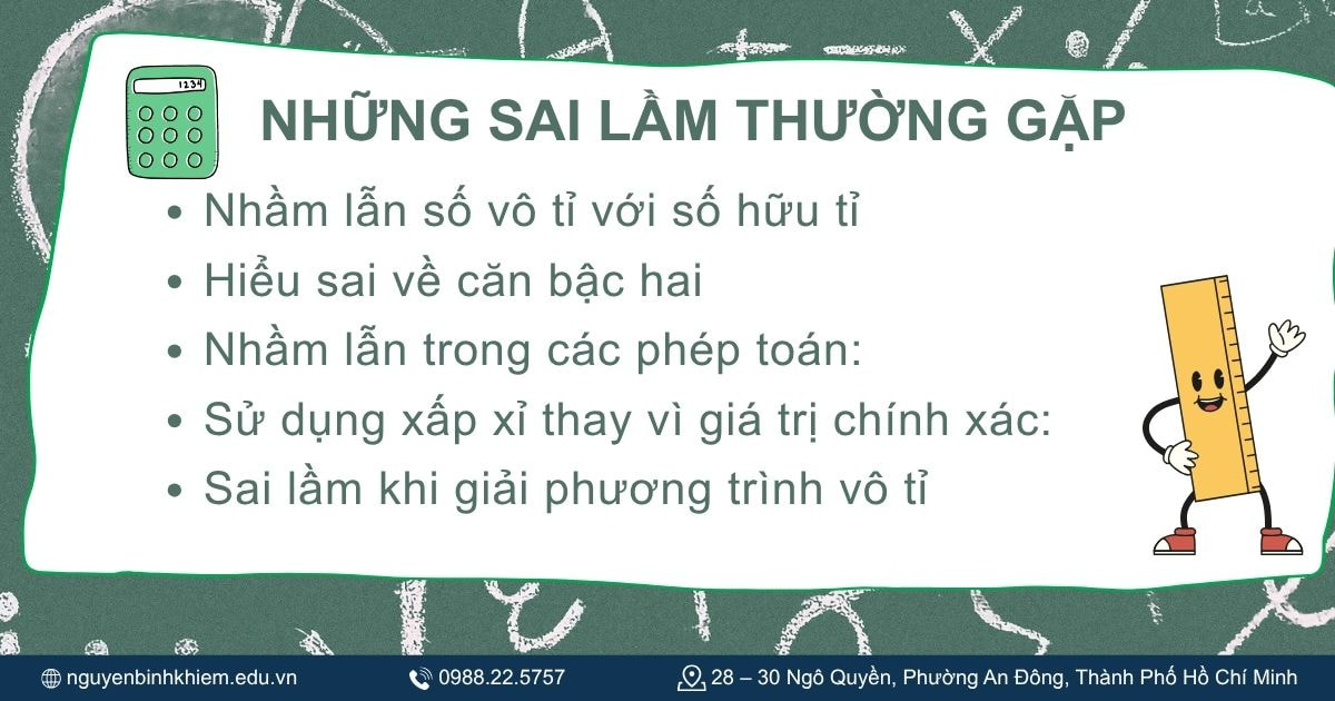 Những sai lầm thường gặp khi học số vô tỉ