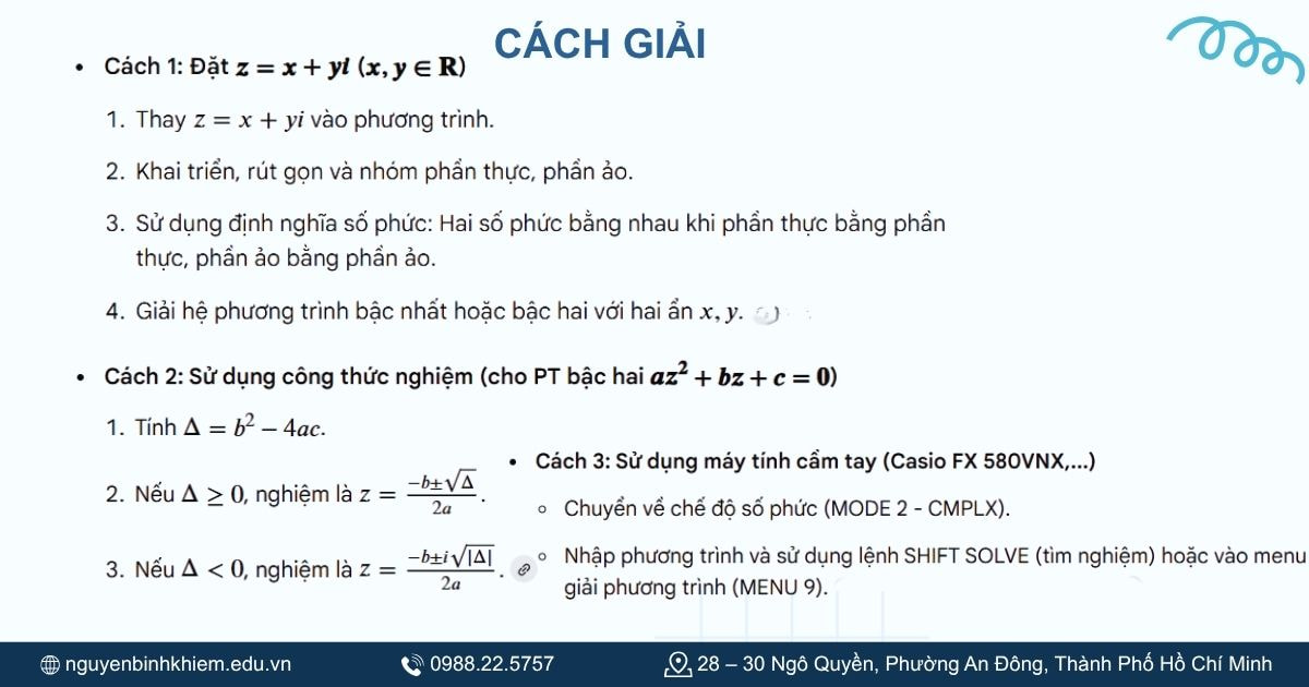 Phương trình số phức và cách giải